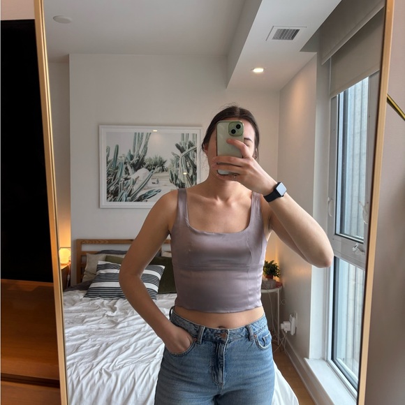 Aritzia Wilfred Shine Bustier - Dove Mauve - Picture 3 of 9